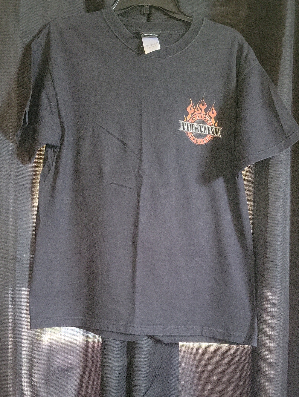 Harley-Davidson Black Tee with Orange Flame Crest